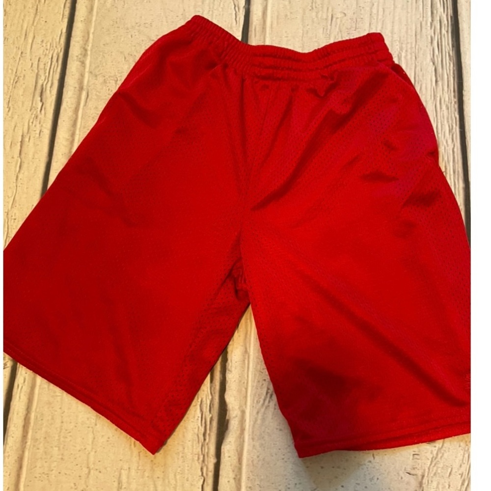 Red athletic shorts